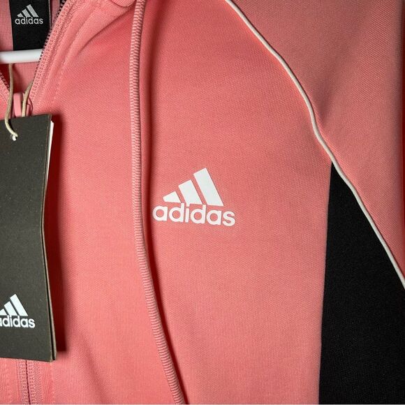 NEW Adidas pink cropped boxy fit full zip hoodie women’s size small - Picture 4 of 8